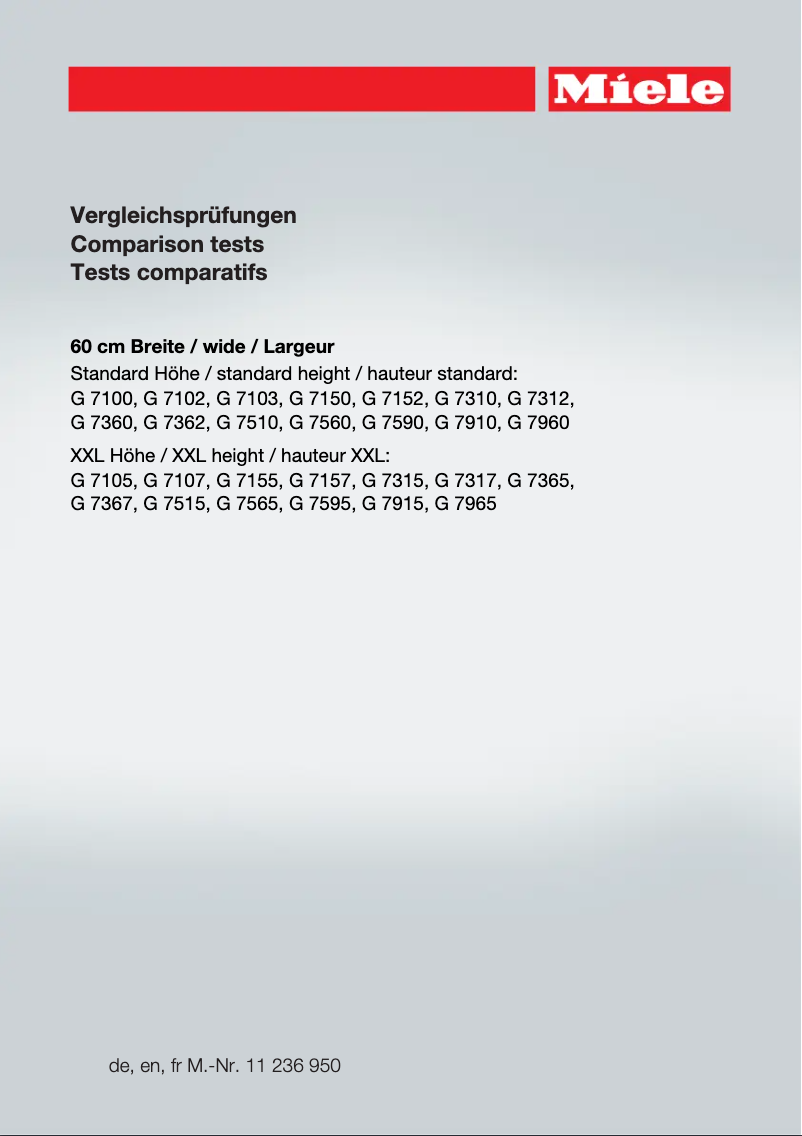 Page 1 de la notice Manuel utilisateur Miele G 5890 SCVi SL