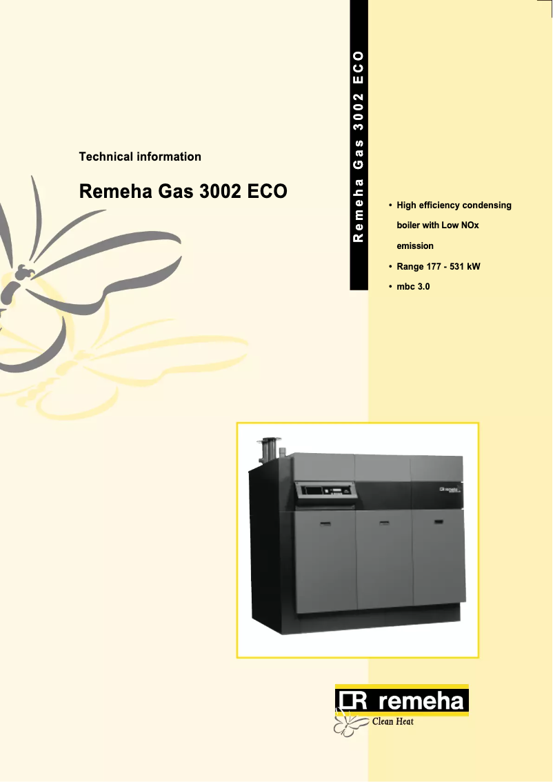 Page 1 of the manual User Manual Remeha Gas 3002 ECO