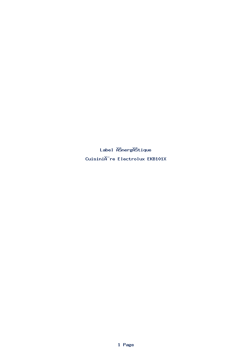 Image de la première page du manuel de l'appareil EKB101X