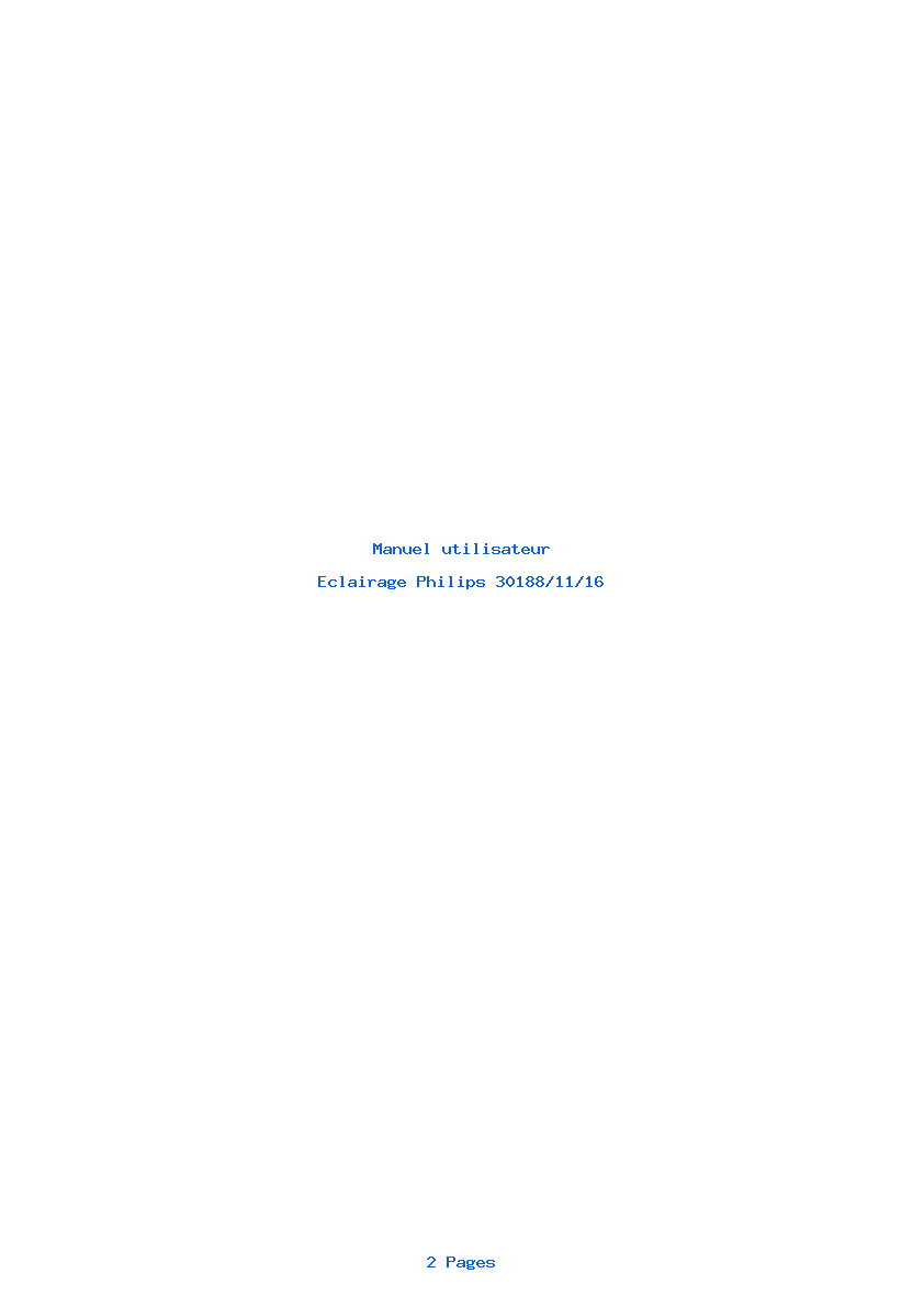Page 1 de la notice Manuel utilisateur Philips 30188/11/16