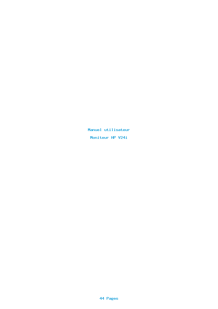 Page 1 de la notice Manuel utilisateur HP V24i