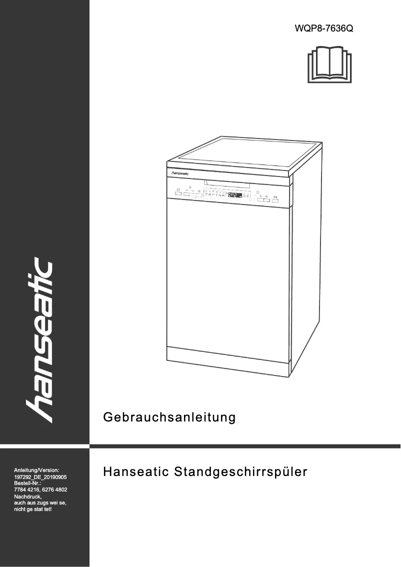 Page 1 de la notice Manuel utilisateur Hanseatic WQP8-7636Q