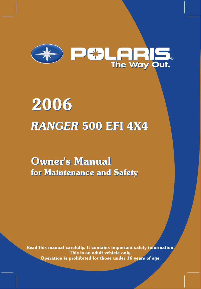 Page 1 de la notice Manuel utilisateur Polaris Ranger 500 EFI 4x4 (2006)