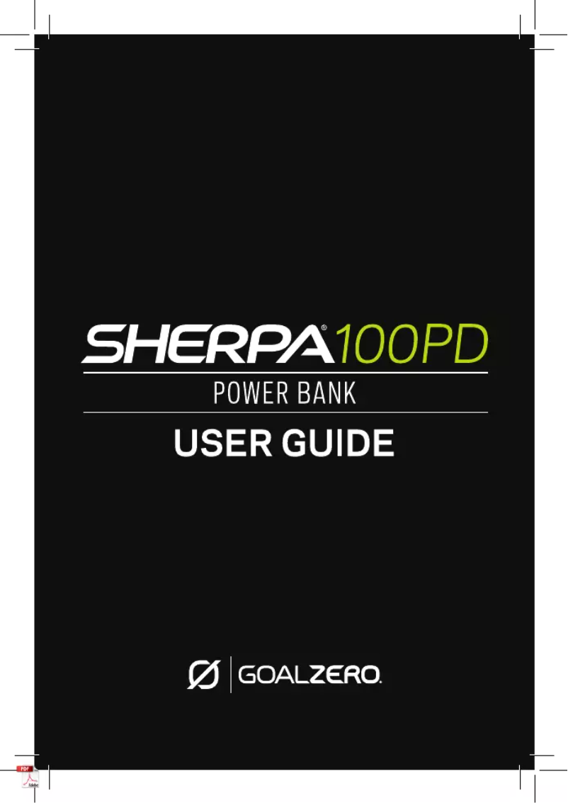 Page 1 de la notice Manuel utilisateur Goal Zero Sherpa 100PD