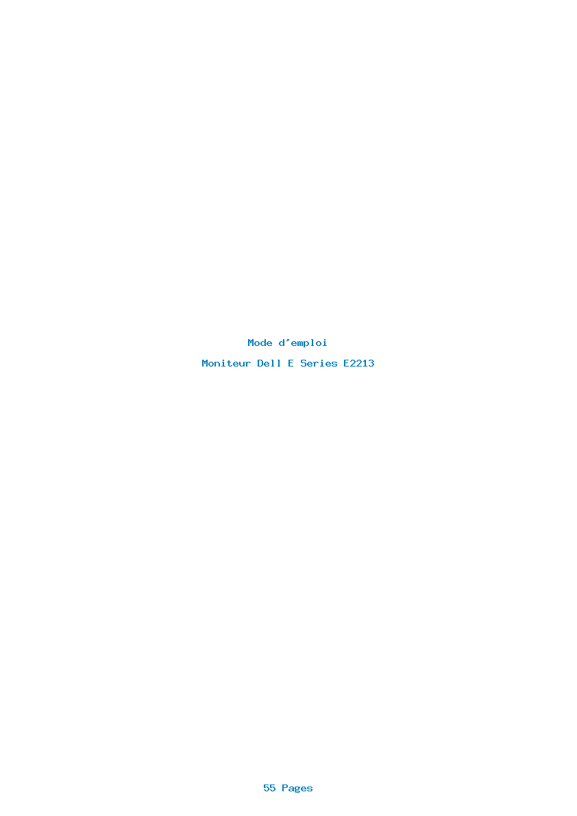 Image de la première page du manuel de l'appareil E Series E2213