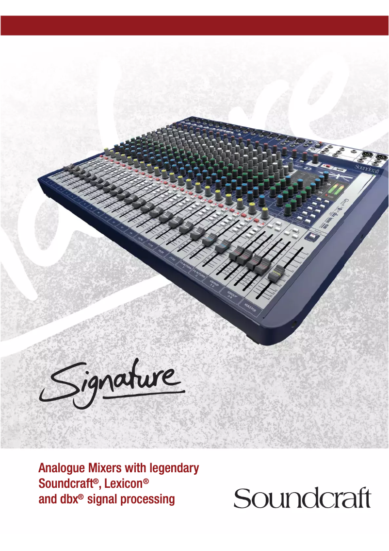 Page 1 de la notice Brochure Soundcraft Signature 22