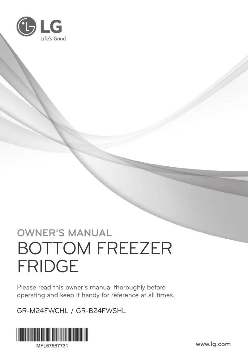 Page 1 de la notice Manuel utilisateur LG GR-B24FWSHL