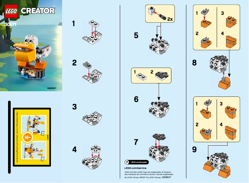 Page 1 de la notice Manuel utilisateur Lego Creator 30571