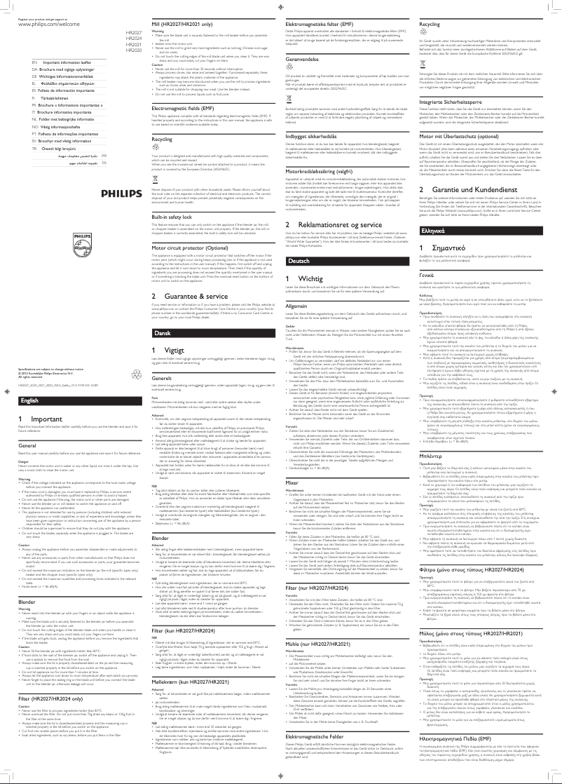 Página 1 del manual Manual de usuario Philips HR2024