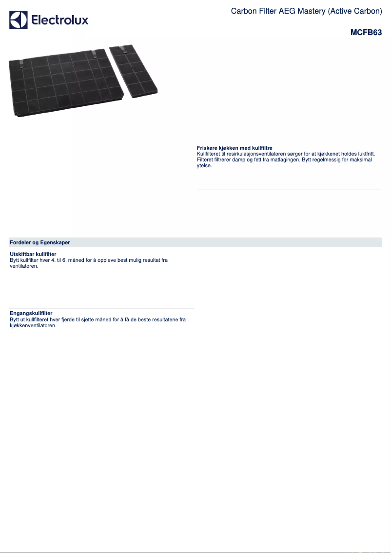 Página 1 del manual Folleto AEG MCFB63