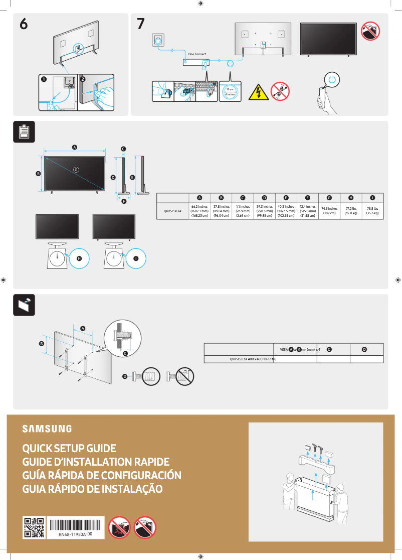Página 1 del manual Manual de usuario Samsung QN75LS03AAG