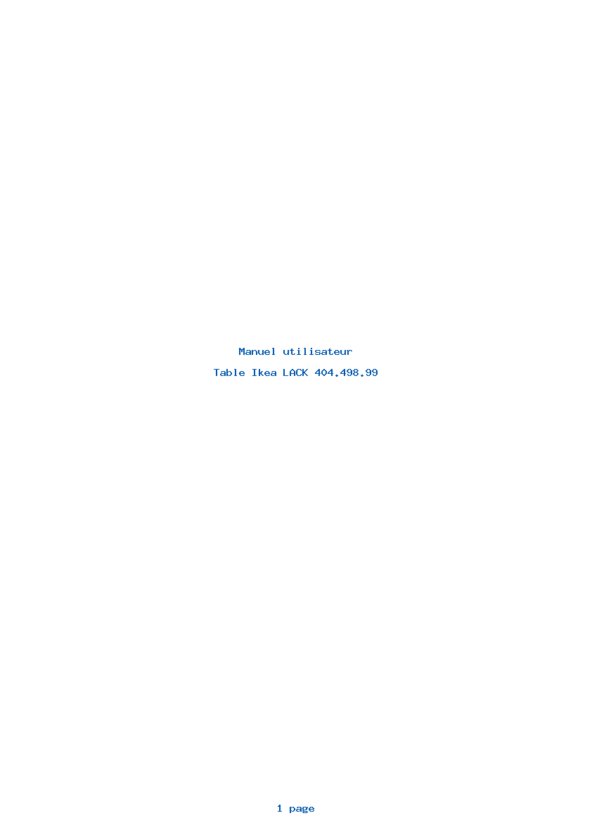 Page 1 de la notice Manuel utilisateur Ikea LACK 404.498.99