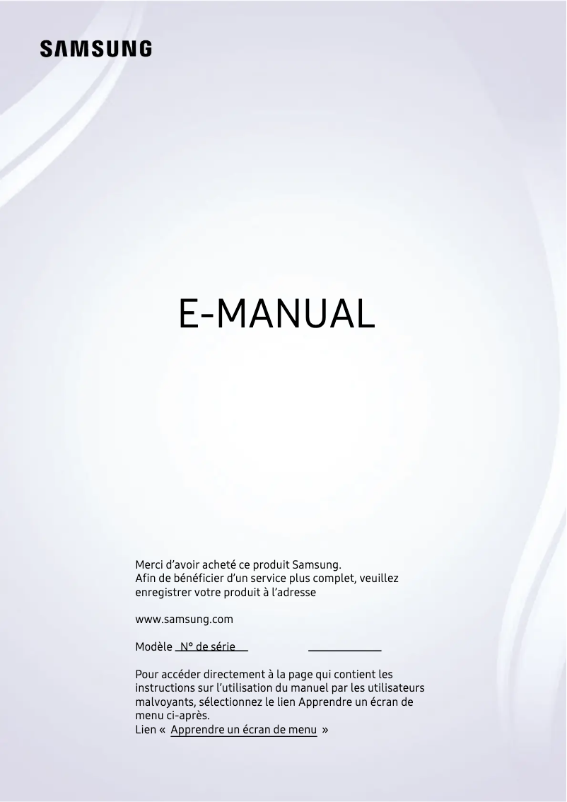 Page n°1 - Manuel utilisateur Samsung UA65AU8000U