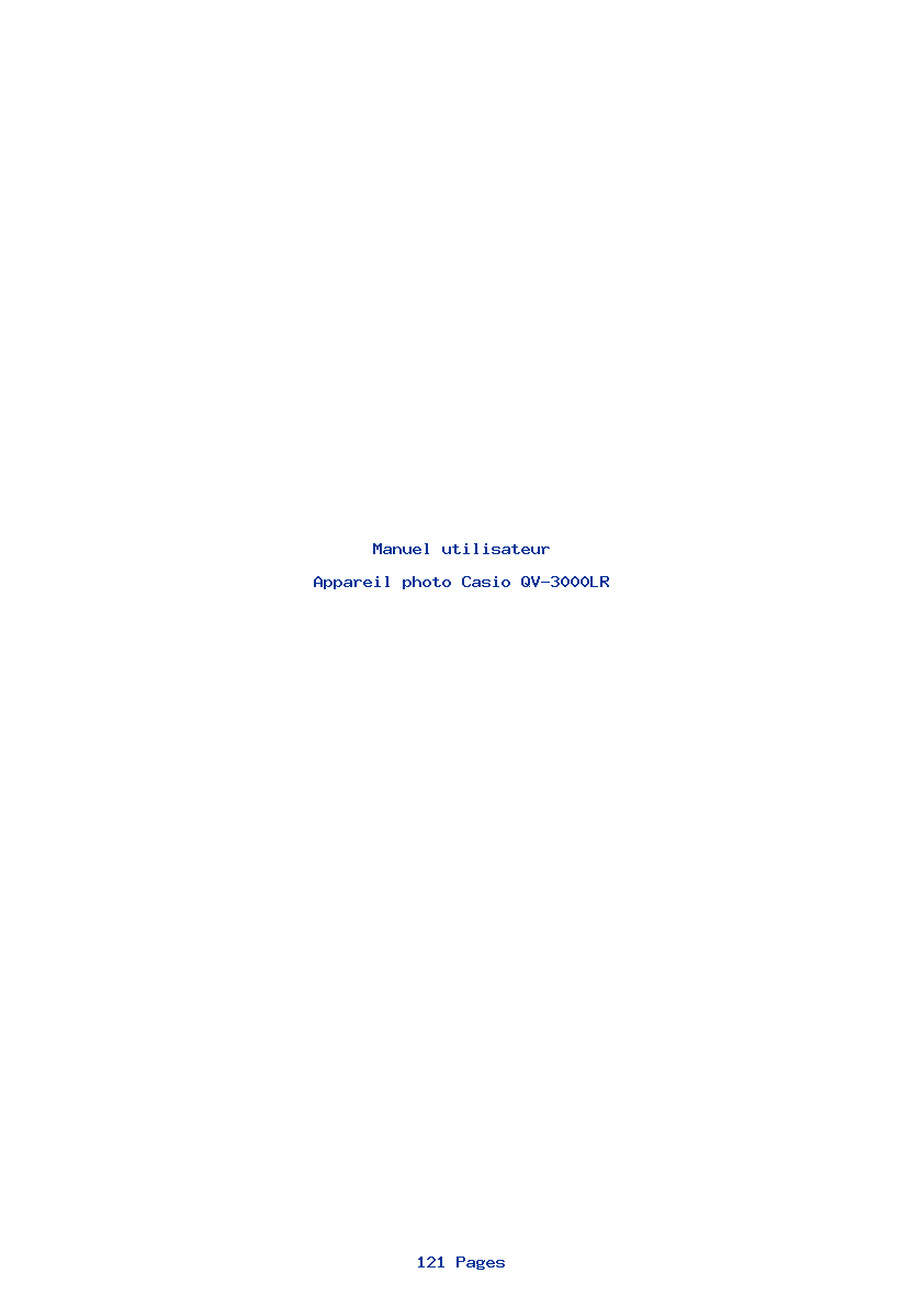 Page 1 de la notice Manuel utilisateur Casio QV-3000LR