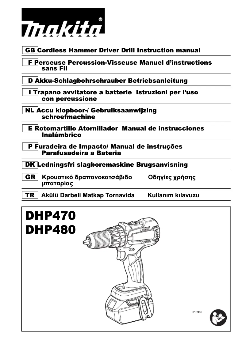 Page 1 de la notice Manuel utilisateur Makita DHP480RTJ