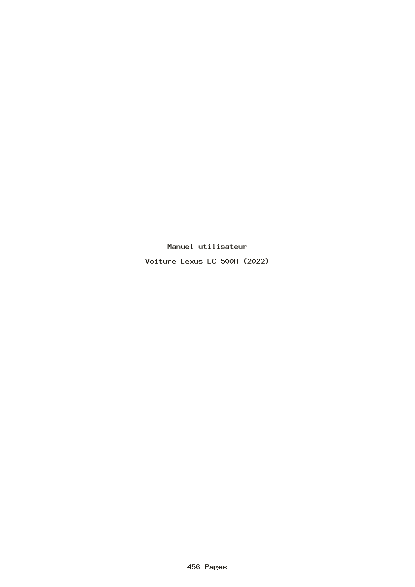 Page 1 de la notice Manuel utilisateur Lexus LC 500H (2022)