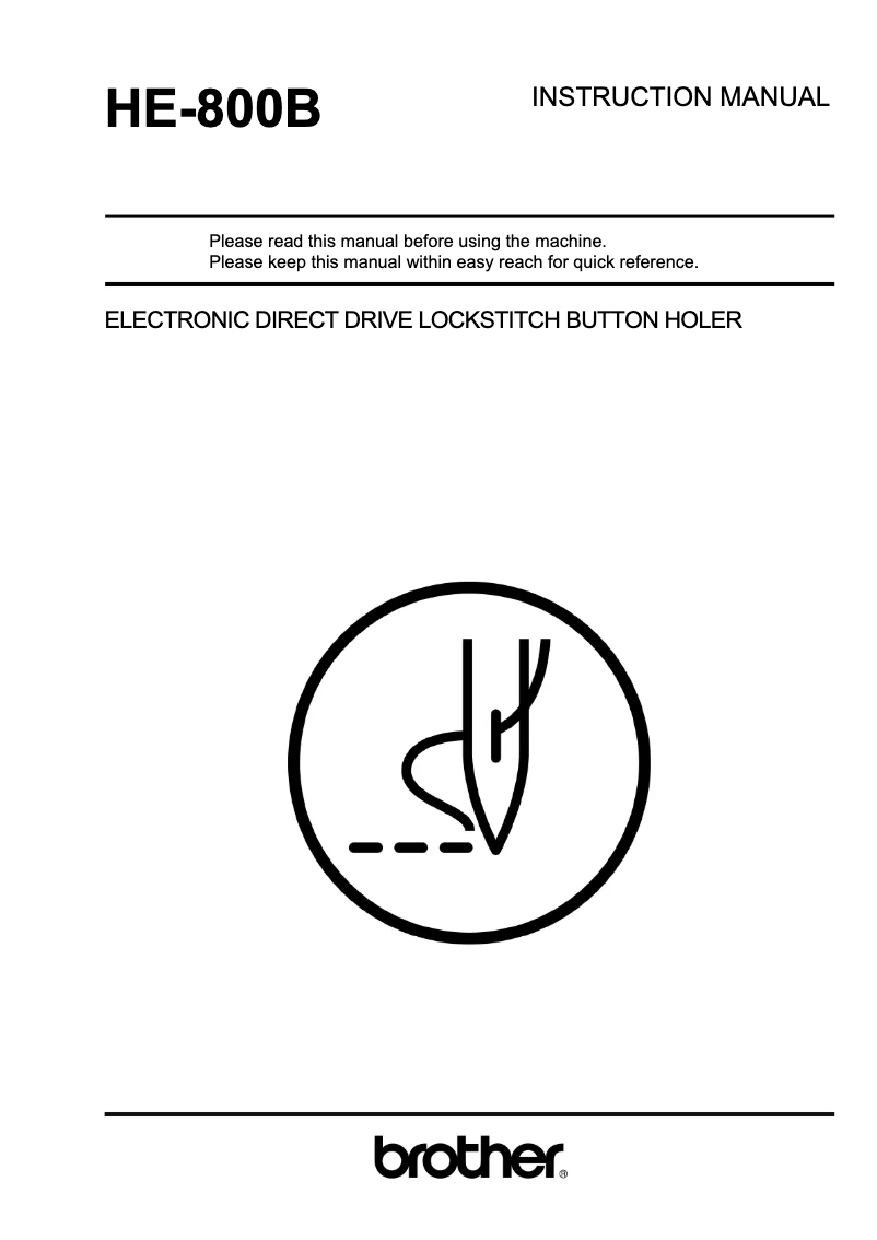 Página 1 del manual Manual de usuario Brother HE-800B