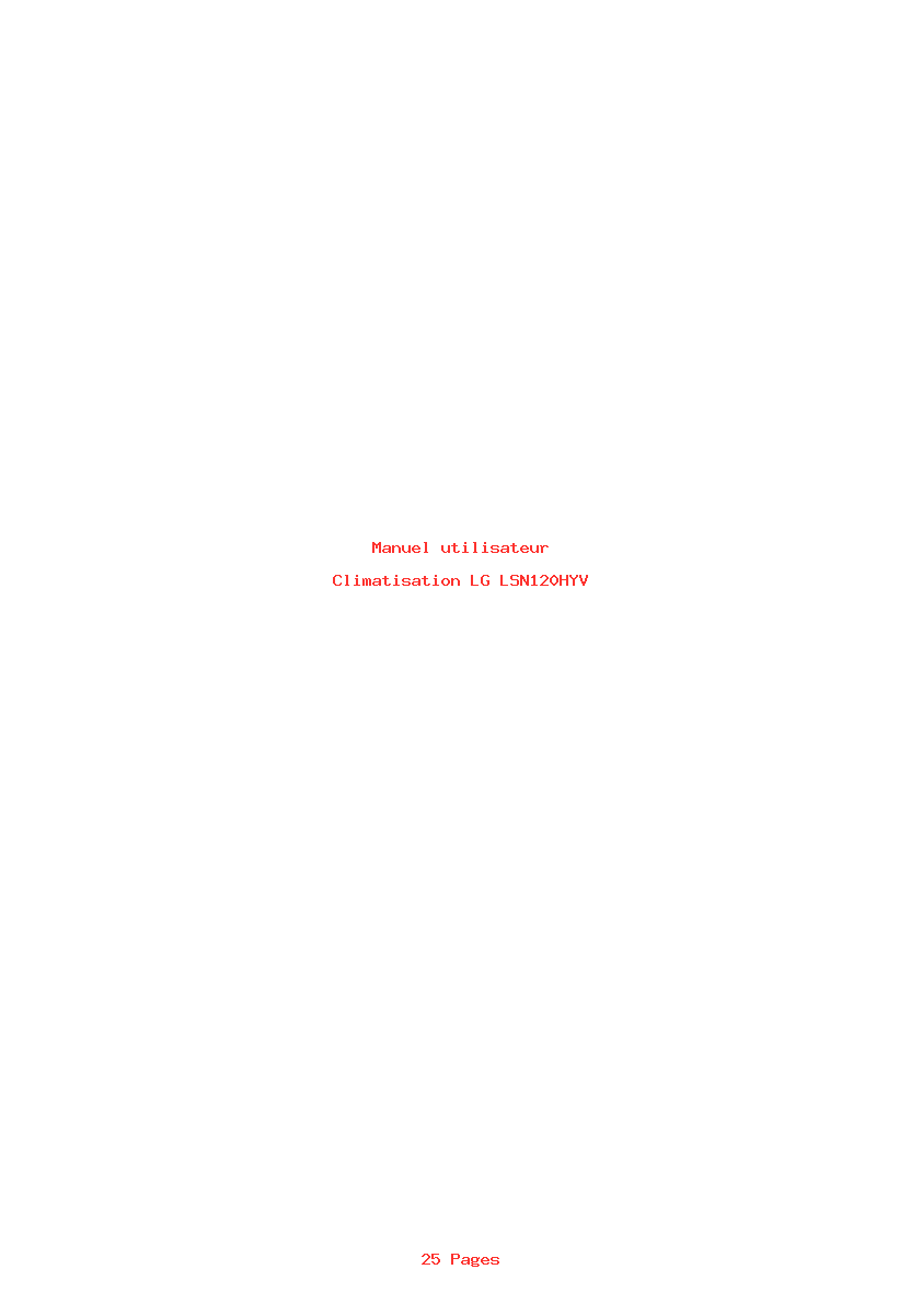 Page 1 de la notice Manuel utilisateur LG LSN120HYV
