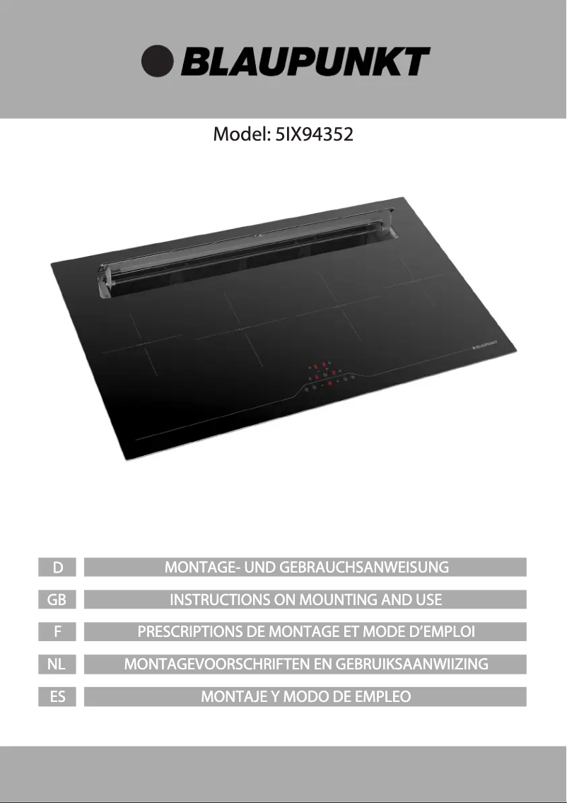 Page 1 de la notice Manuel utilisateur Blaupunkt 5IX94352