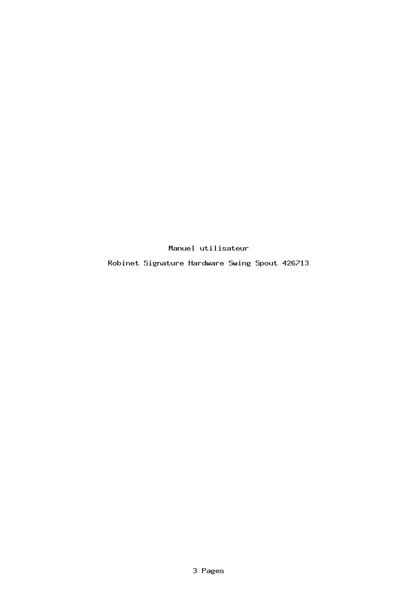 Page 1 de la notice Manuel utilisateur Signature Hardware Swing Spout 426713