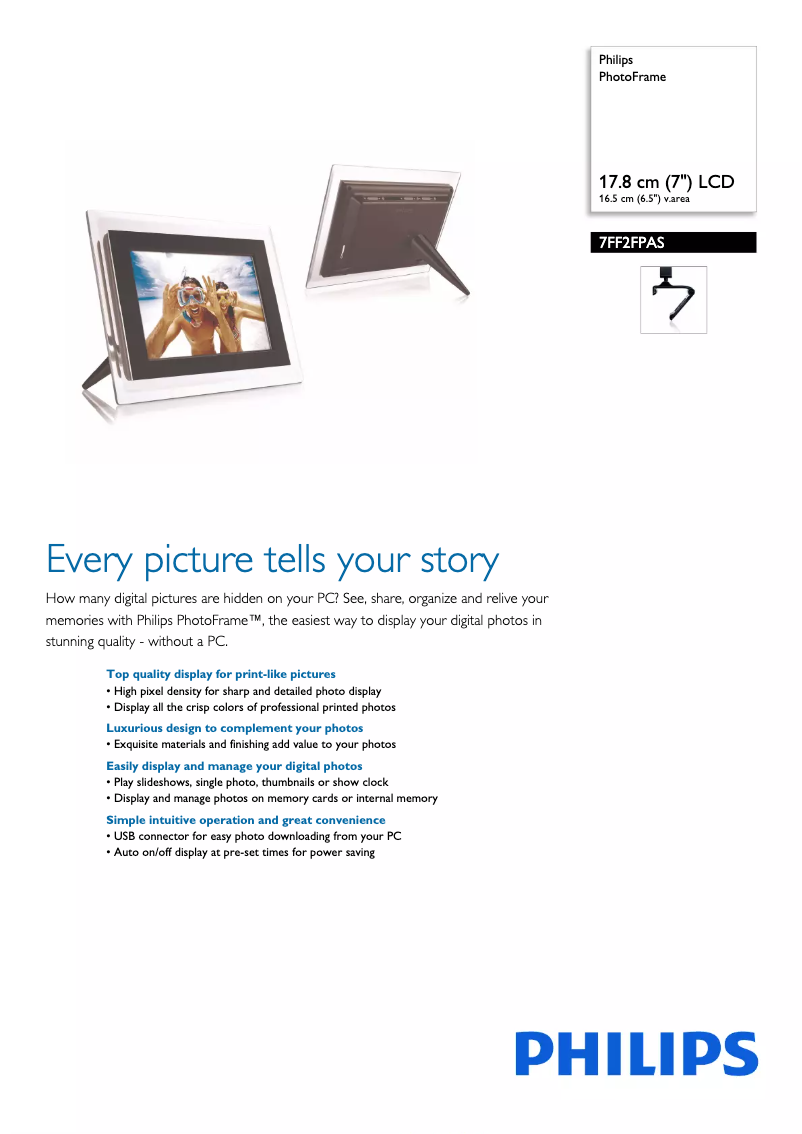 Página 1 del manual Folleto Philips 7FF2FPAS