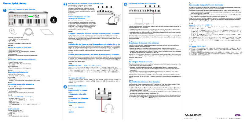Page 1 de la notice Manuel utilisateur M-Audio Venom