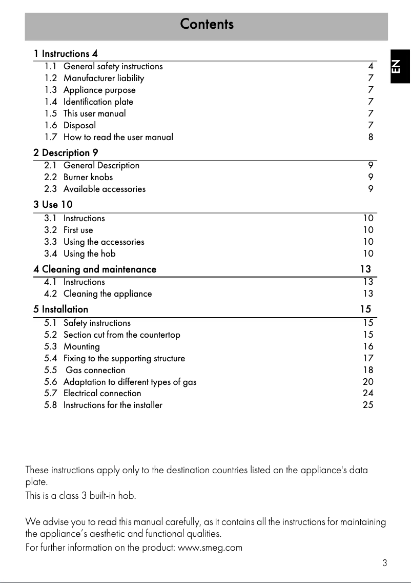 Página 1 del manual Manual de usuario Smeg CIR597X5