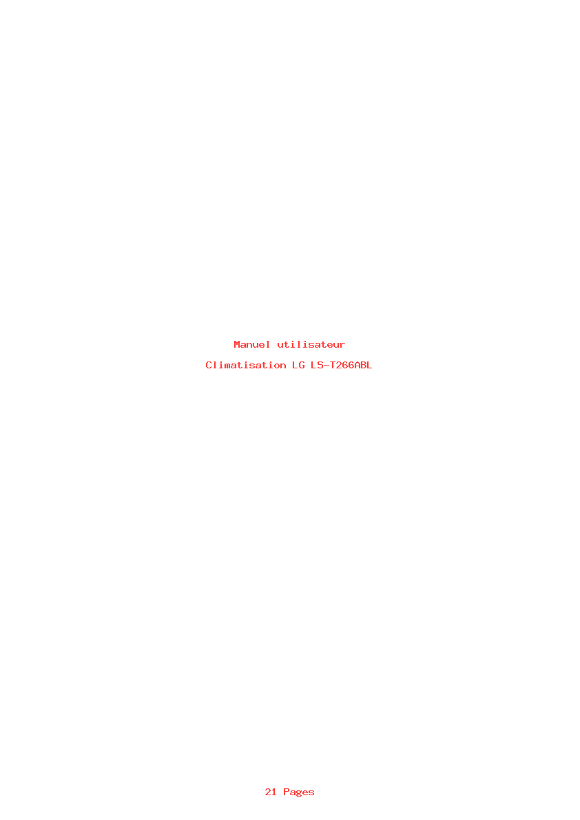 Page 1 de la notice Manuel utilisateur LG LS-T266ABL