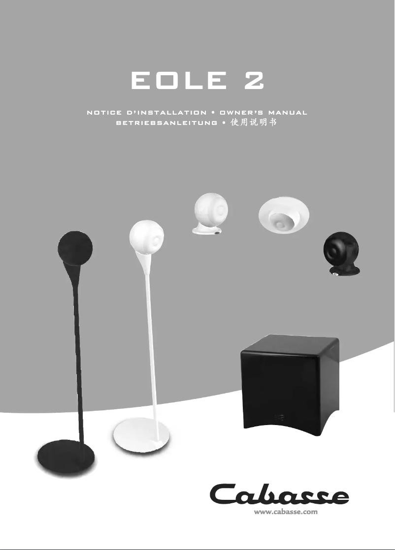 Page 1 de la notice Manuel utilisateur Cabasse Eole 2