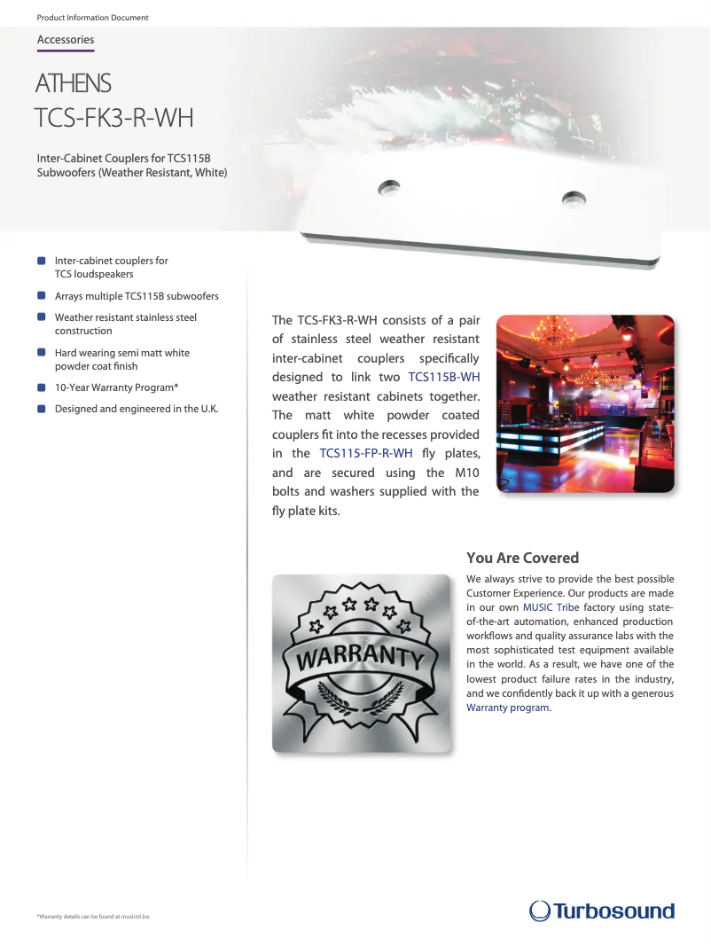 Página 1 del manual Ficha técnica Turbosound TCS-FK3-R