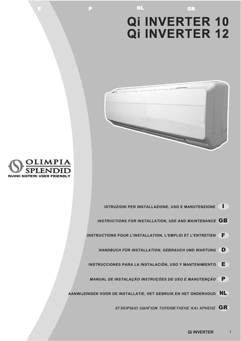 Página 1 del manual Manual de usuario Olimpia Splendid Qi Inverter