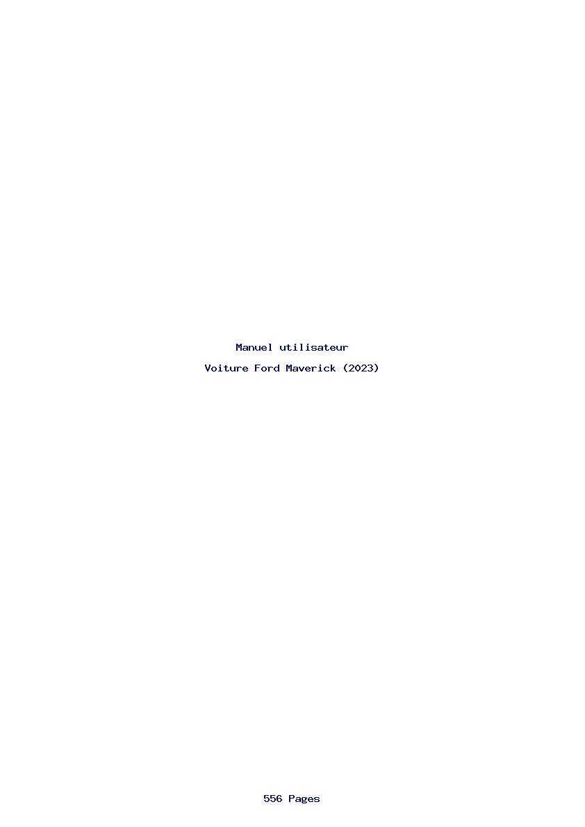 Page 1 de la notice Manuel utilisateur Ford Maverick (2023)