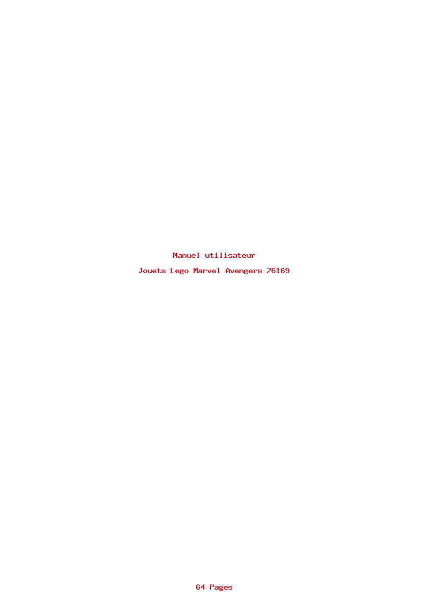 Page 1 de la notice Manuel utilisateur Lego Marvel Avengers 76169
