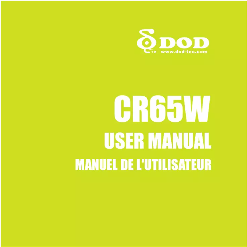 Page 1 de la notice Manuel utilisateur DOD CR65W