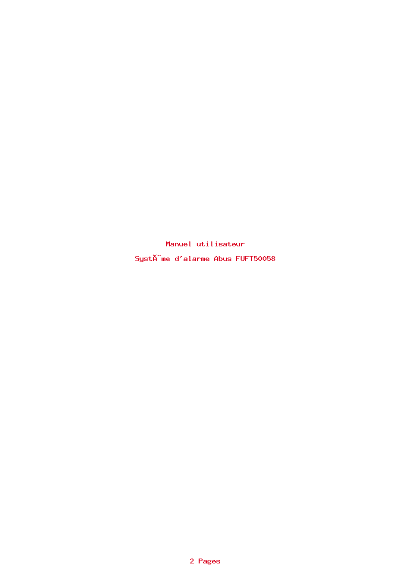 Page 1 de la notice Manuel utilisateur Abus FUFT50058