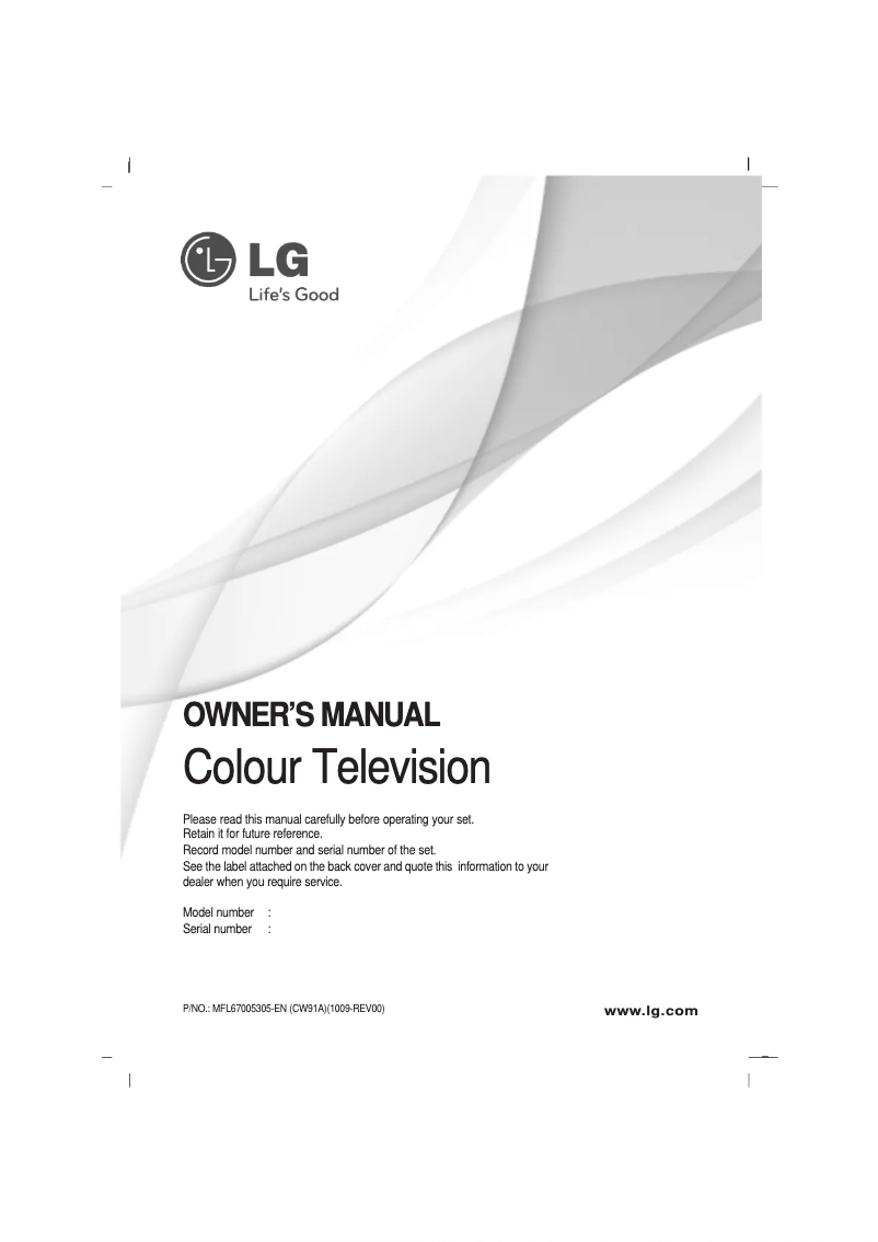 Page 1 of the manual User Manual LG 29FG2RL