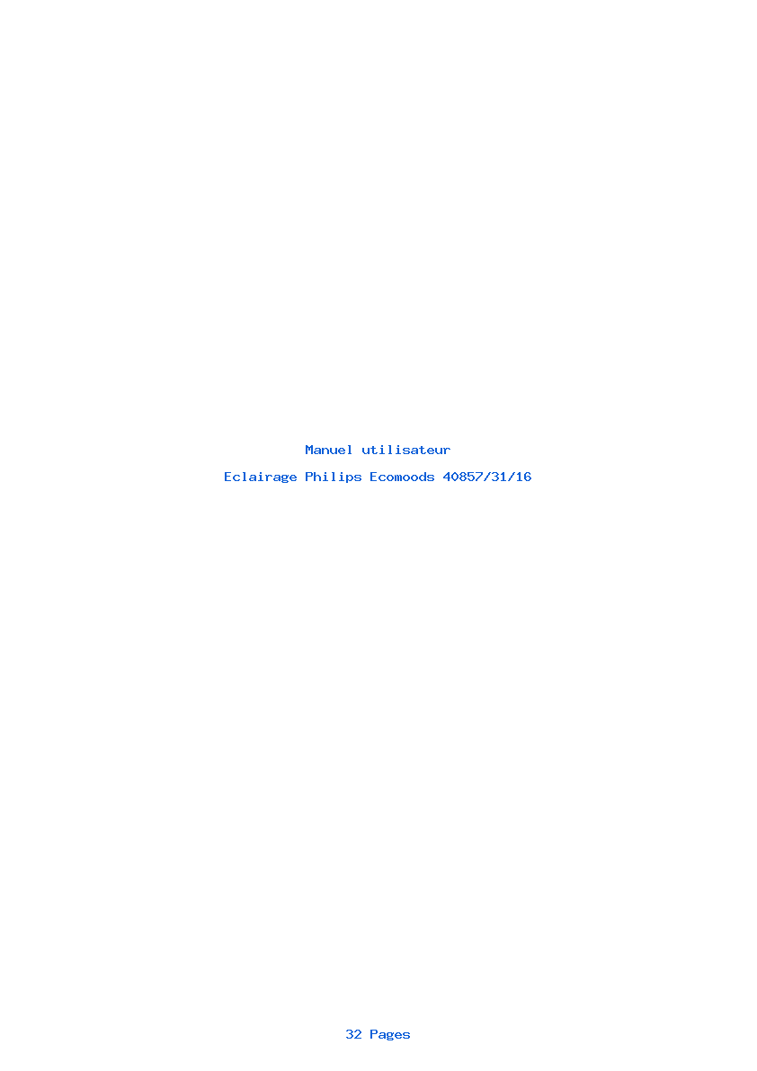 Page 1 de la notice Manuel utilisateur Philips Ecomoods 40857/31/16