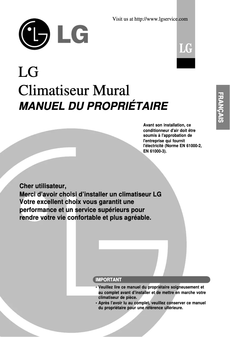 Page 1 de la notice Manuel utilisateur LG LSNH2468NM0