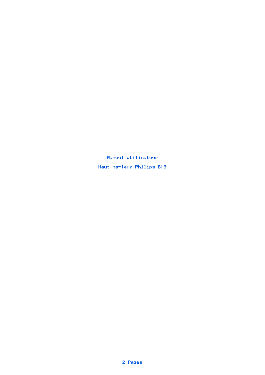Page 1 de la notice Manuel utilisateur Philips BM5