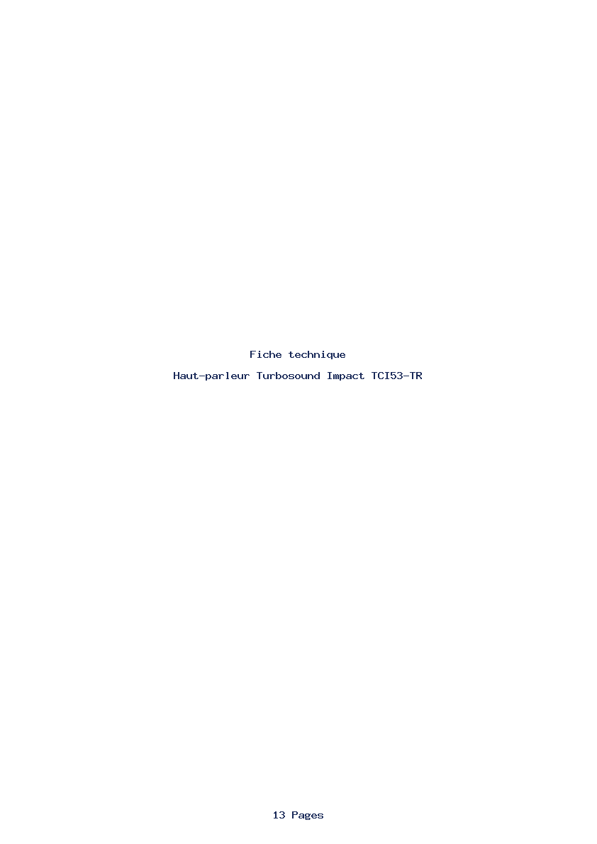 Page 1 de la notice Fiche technique Turbosound Impact TCI53-TR