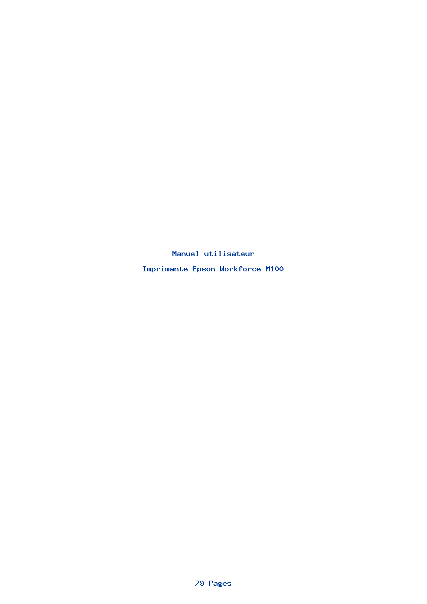 Page 1 de la notice Manuel utilisateur Epson Workforce M100