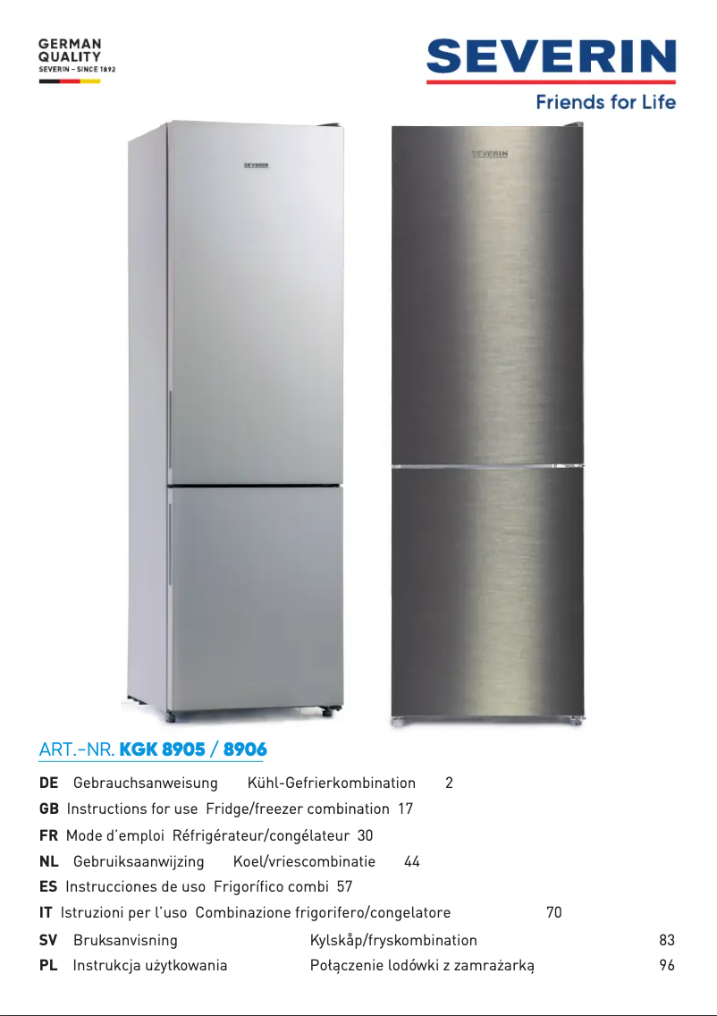 Page 1 de la notice Manuel utilisateur Severin KGK 8906
