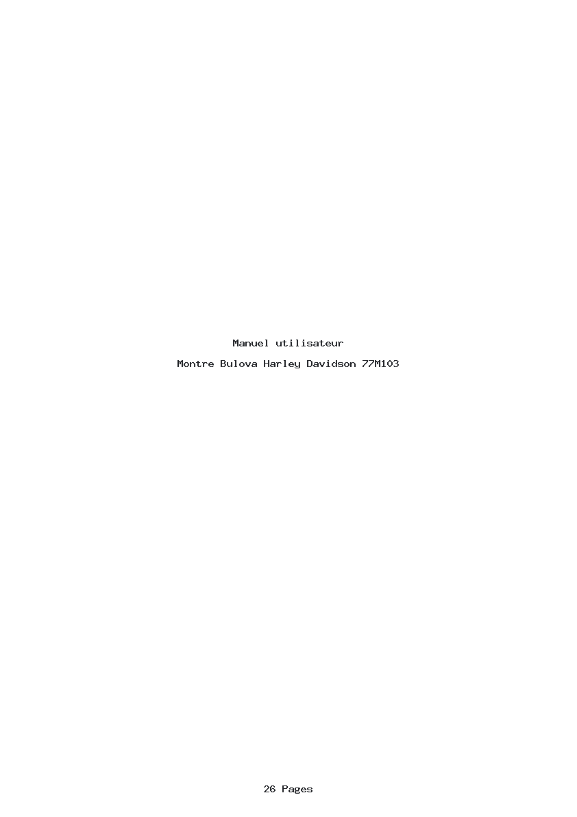 Page 1 de la notice Manuel utilisateur Bulova Harley Davidson 77M103