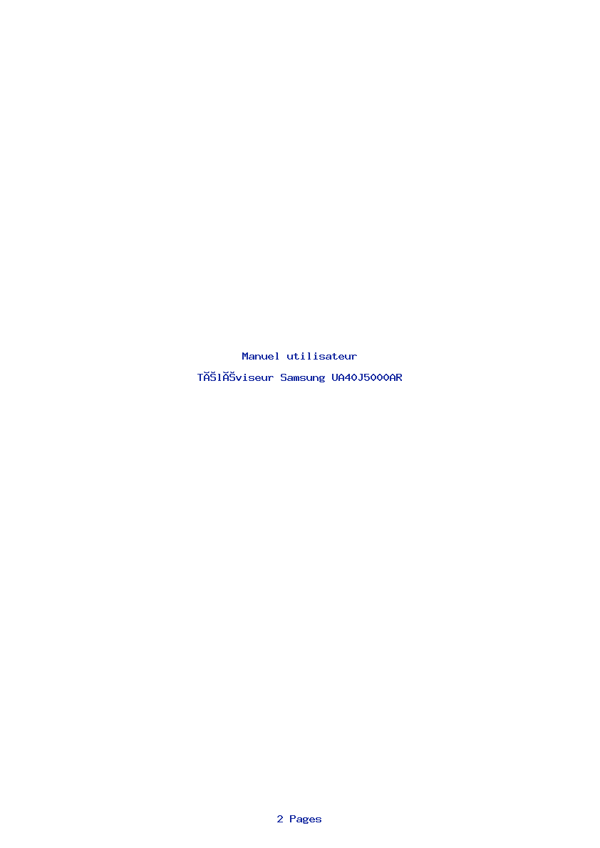Image de la première page du manuel de l'appareil UA40J5000AR
