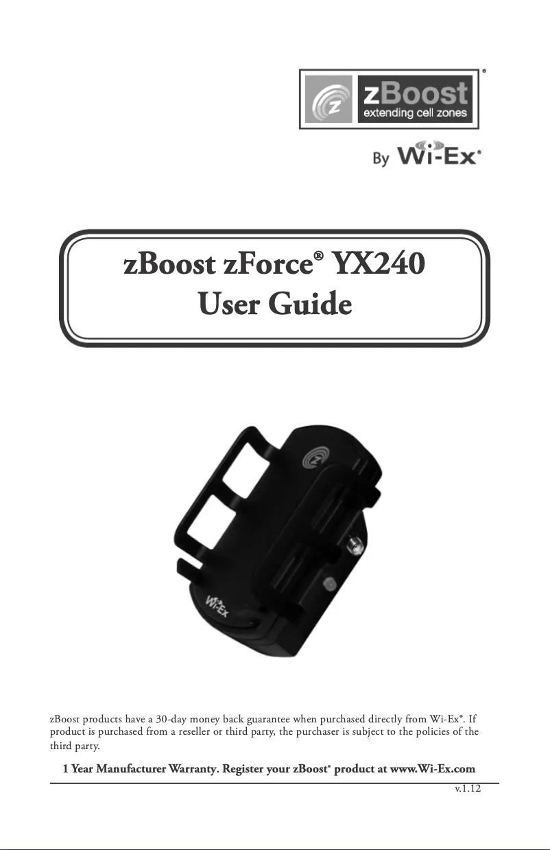 Página 1 del manual Manual de usuario zBoost zForce YX240
