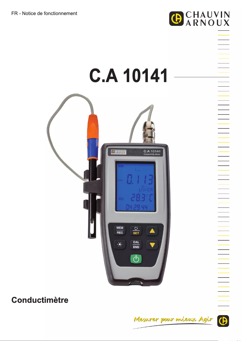 Page 1 de la notice Manuel utilisateur Chauvin Arnoux CA 10141