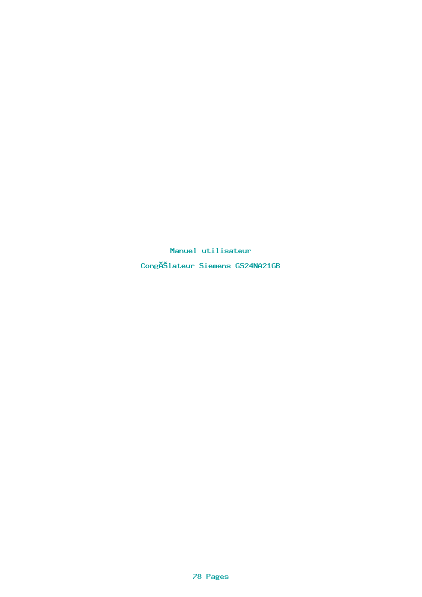 Page 1 de la notice Manuel utilisateur Siemens GS24NA21GB