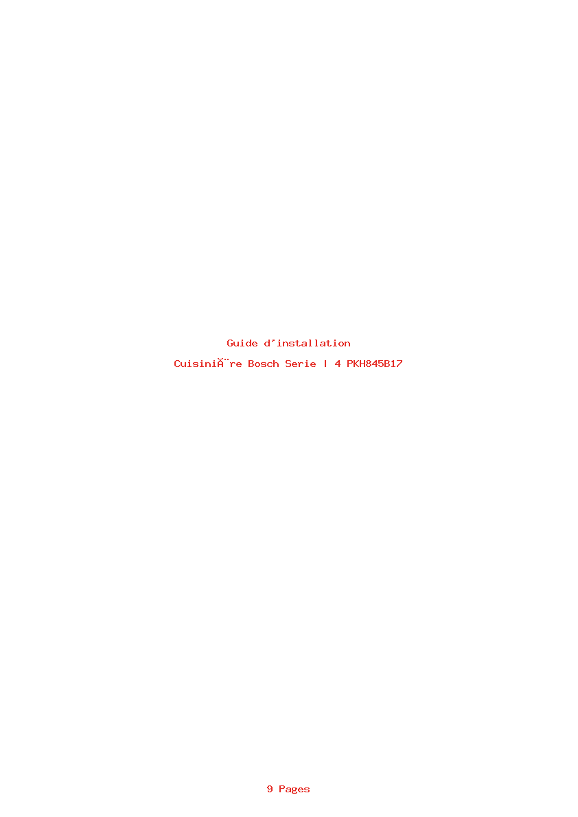 Image de la première page du manuel de l'appareil Serie | 4 PKH845B17