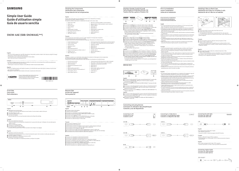 Page 1 de la notice Manuel utilisateur Samsung SNOW-AAE