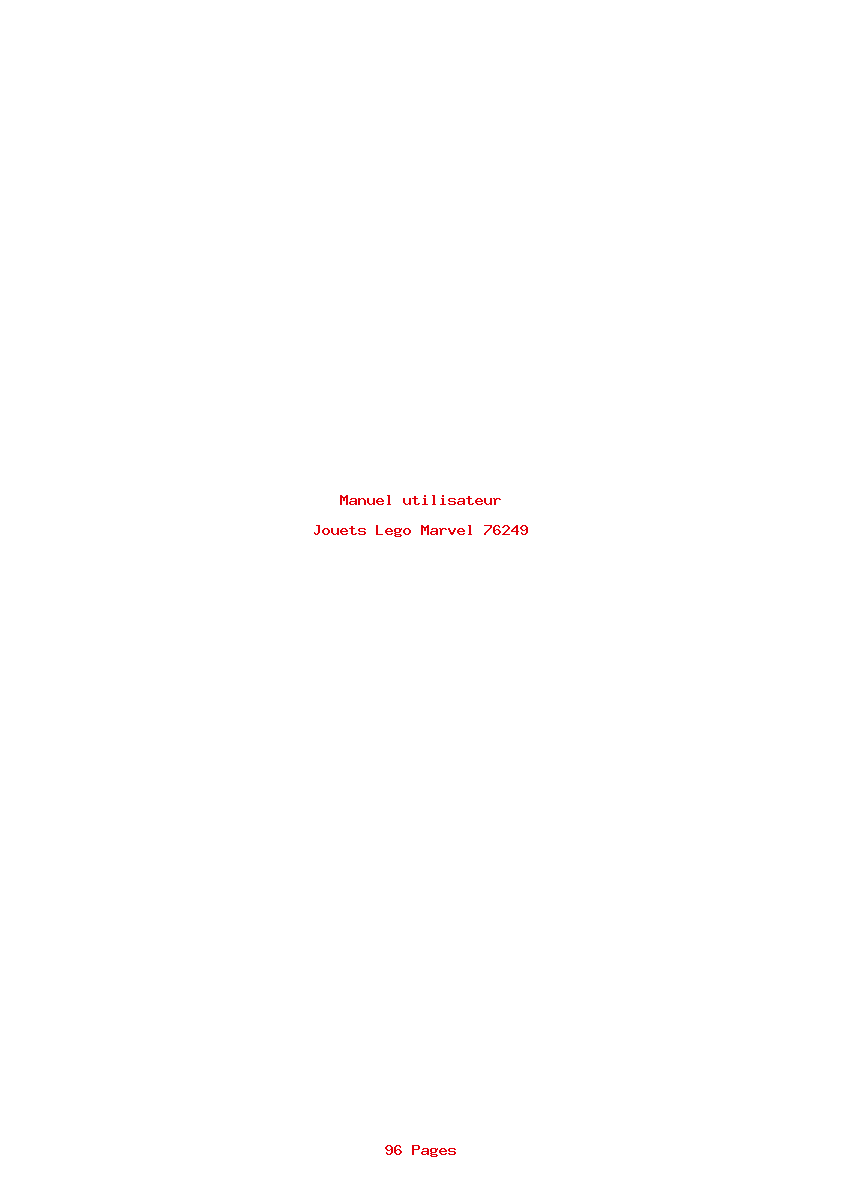 Page 1 de la notice Manuel utilisateur Lego Marvel 76249